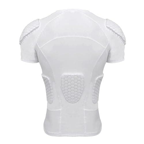 MK MOSSE KARNE Mens Padded Compression Shirt Football Rib Protectors 6-Football Pads Chest Protector Padded Shirt Protective Gear for Football Baseball Basketball thumbnail 2