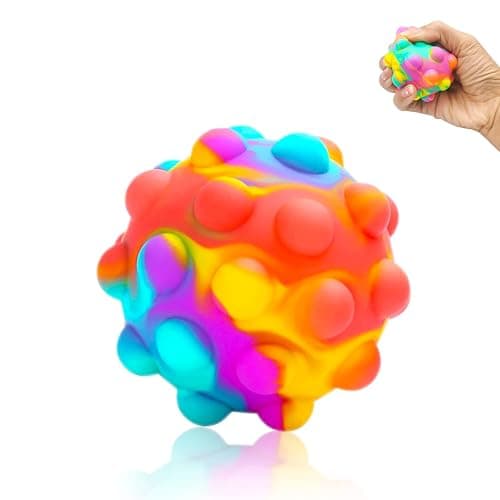 RadBizz Push Pop Bubble Fidget Sensory Toy Ball - for Autism, Stress, Anxiety - Kids and Adults (Multicolor Ball) thumbnail 7