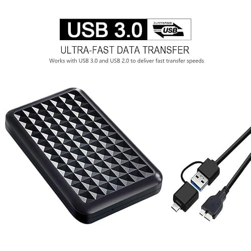Tianken 1TB Ultra Slim Portable External Hard Drive 2.5'' USB 3.0 HDD Storage for PC, Mac, Laptop, PS4, PS5, Xbox one thumbnail 3