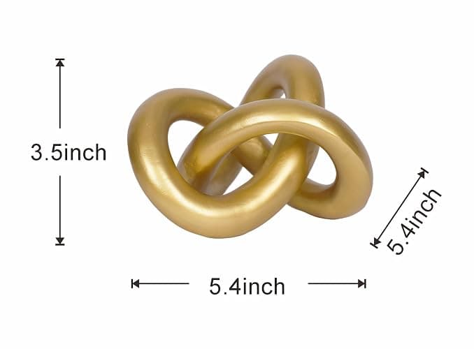 PUHOZN Geometric Round Sculpture Gold Knot Statue Decor Modern Tabletop Sculpture and Figurines Round Decorative Ornaments Knick Knacks Home Decor for Shelves Coffee Table Bookshelf Decoration Gifts thumbnail 2