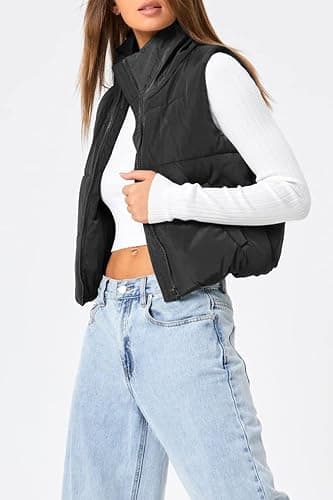 Trendy Queen Puffer Vest Women Sleeveless Winter Outerwear Warm Puffer Lightweight Fashion Stand-up Collar Down Vest thumbnail 3