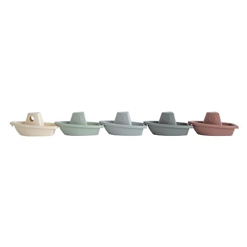 mushie Stackable Bath Boats Toy (Original) | Floating Bathtub Toys for Baby & Toddler, Set of 5 | Made in Denmark thumbnail 3