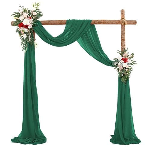 KeuLen Wedding Arch Draping Fabric,600CM*75CM 6 PCS Dark Green Wedding Arch Draping Fabric Chiffon Arch Drapes for Party Outdoor Decor Table Runner Sheer (Color : Black) thumbnail 8