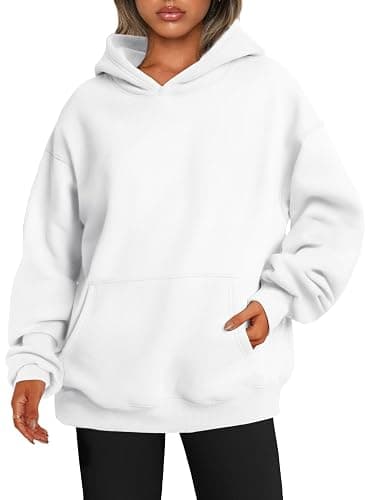 EFAN Womens Hoodies Oversized Sweatshirts Pullover Fleece Sweaters Long Sleeve Winter Fall Outfits Fashion Y2k Clothes - Small - White - Image 1