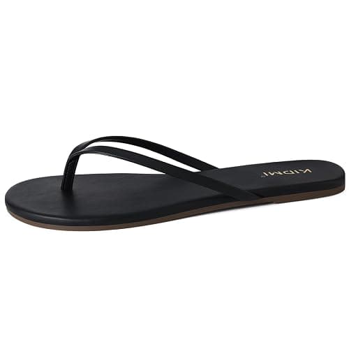 KIDMI Thong Flip Flops for Women - Memory Foam Summer Beach Sandals for Women - Vegan Leather Flat Sandals thumbnail 5