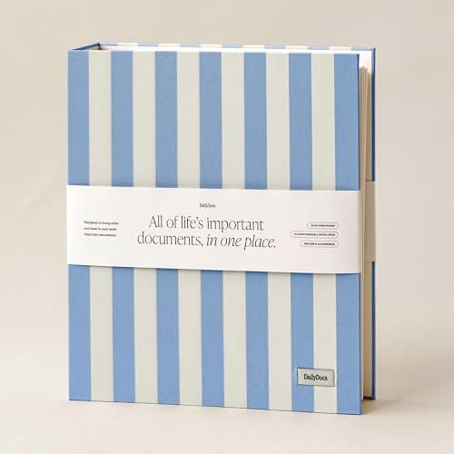 DailyDocs Document Organizer Binder – Premium Linen Folder System with Full & Half-Page Envelopes for Important Papers, Passports, Birth Certificates & More - Image 1