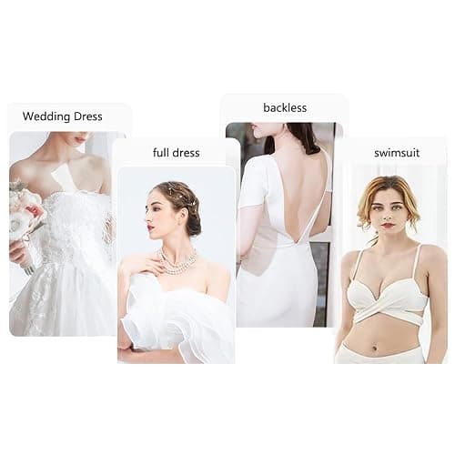 Sticky Bra, Backless Strapless Bra Push Up, Adhesive Invisible Lift Up Bras 2 Pairs thumbnail 3