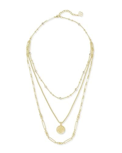 Kendra Scott Medallion Triple Strand Necklace, Fashion Jewelry for Women thumbnail 2