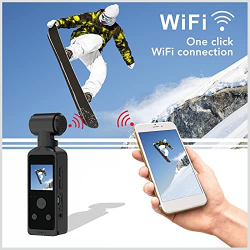 Action Camera, 16MP 4K 30FPS WiFi Handheld Camcorder, Anti Shaking Diving Camera with 1.3-Inch HD LCD Display, Microphone, Clip Bracket, 30M Waterproof Case thumbnail 4