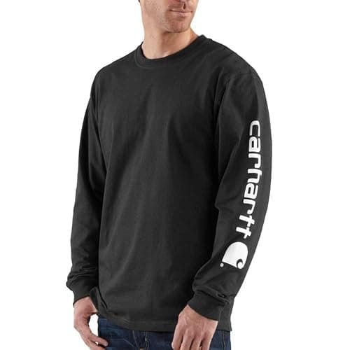 Carhartt Men's Loose Fit Heavyweight Long-sleeve Logo Sleeve Graphic T-shirt thumbnail 2