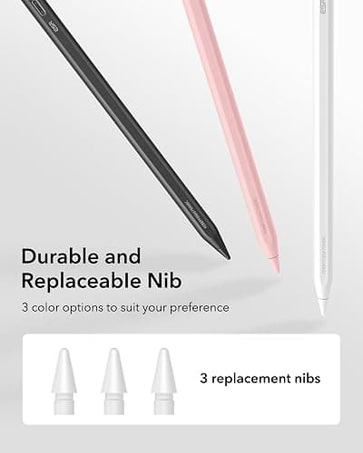 ESR Geo Digital iPad Pencil Findmy Compatible with Apple iPad 2018-2025,with Easy Shortcuts for Apple iPad A16/10/9/8 & Air 13/11 & Pro 12.9/13/11 & Mini 7/6/5,White(No Wireless Charging) thumbnail 9