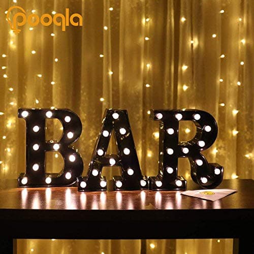 Decorative LED Illuminated Letter Marquee Sign - Alphabet Marquee Letters with Lights For Wedding Birthday Party Christmas Night Light Lamp Home Bar Decoration J, Black thumbnail 5