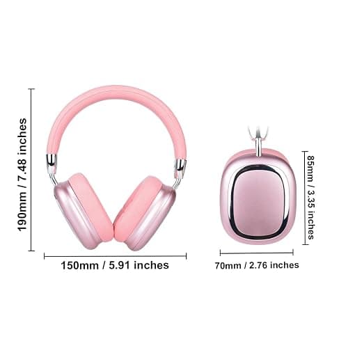 New Wireless Headset, Hifi Clear Call, Comfortable Fit With Head, Foldable, Rotatable, Stretchable. Compatible with Mobile Phones, Computers, MP3 and Other Devices. Wireless Headphones (Pink) thumbnail 2
