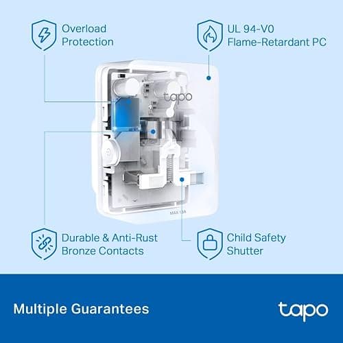 Tapo P110 (4-Pack) Smart Plug with Energy Monitoring, Max 16A, Works with Alexa & Google Home, Remote Control, Device Sharing, Alexa Plug, Smart Plugs, No Hub Required, Compact Design, Voice Control thumbnail 8