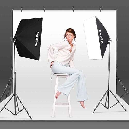 MOUNTDOG Softbox Lighting Kit Studio Photography Continuous Lights Softbox with Dimmable LED 3 Colors Bulbs (85W/2700-6400K), Remote Control and Adjustable Stand for Portraits Photo Video YouTube thumbnail 5
