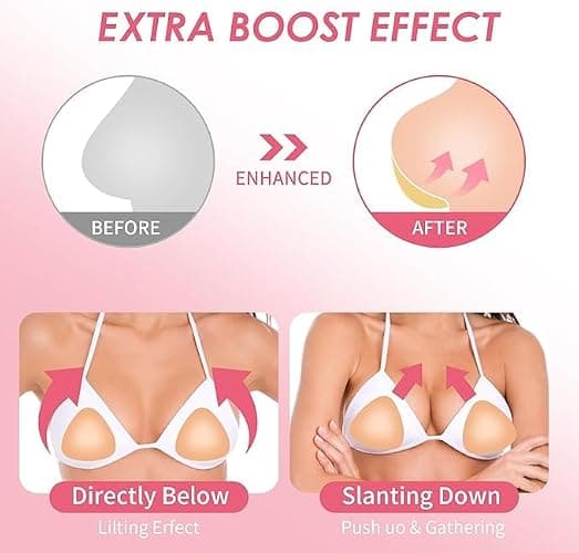Snowy Sticky Bra Inserts,Reusable and Waterproof Double Sided Snowy Inserts,Sticky Bra Push Up for Women Dresses Bikinis thumbnail 4