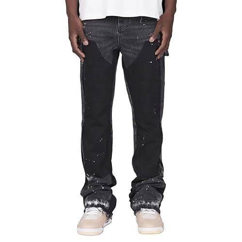 MILANG Jeans Strappati, Pantaloni in Denim Stretch Slim Fit, Streetwear Stile Y2k - Image 1