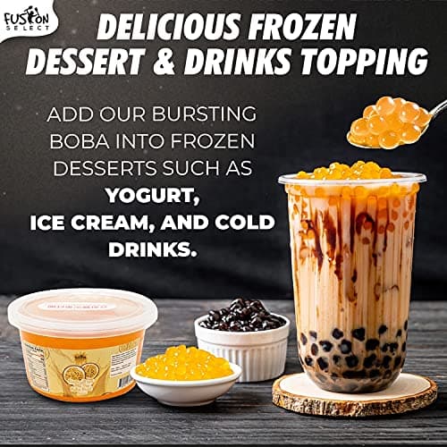 Fusion Select Strawberry, Mango, Passion Fruit Bursting Boba Popping Boba Pearls Fruit Tea Snack Toppings thumbnail 3