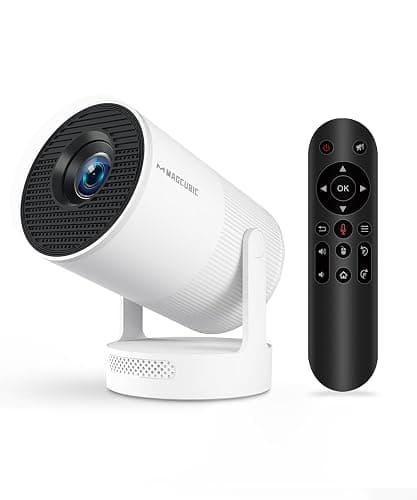 Magcubic Projector 4K with WiFi and Bluetooth, Mini Portable Proyector with Auto Keystone, Outdoor Movie for Bedroom,200 ANSI,180 Degree Rotation,Built-in Apps Android 11 (Electric Focus & HY300Ultra) - Image 1