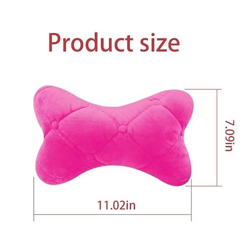 KHGUZ 2PCS Car Headrest Pillow, Soft Comfortable Vehicle Neck Pillow Cushion, Automotive Interior Head Rest Pad Accessories for Driving Fatigue Relief, Universal for SUV, Sedan, Truck (Pink) thumbnail 2