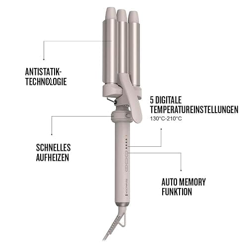Remington Lockenstab 5in1 [Welleneisen, Rundbürste 38mm, 3 Lockenaufsätze 13-33mm] Trendology (LED display 130°C - 210°C, Beach Waves, Spirallocken & Natürliche Locken für alle Haartypen) CI41MS5 thumbnail 3