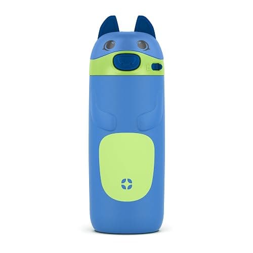 Ello Ellies 12oz Vacuum Insulated Stainless Steel Kids Water Bottle with Straw and Built-in Carrying Handle and Leak-Proof Locking Lid for School Backpack, Lunchbox and Outdoor Sports, Dog - Image 1