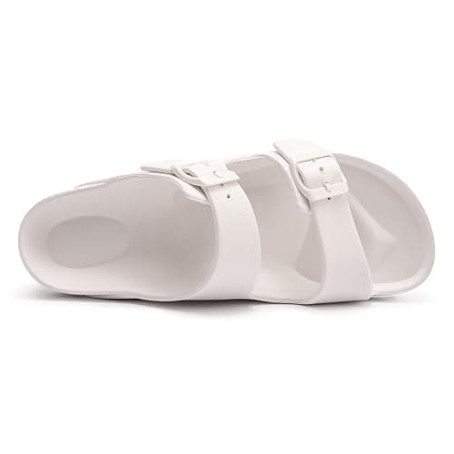 FUNKYMONKEY Women's Comfort Slides Double Buckle Adjustable EVA Flat Sandals thumbnail 4