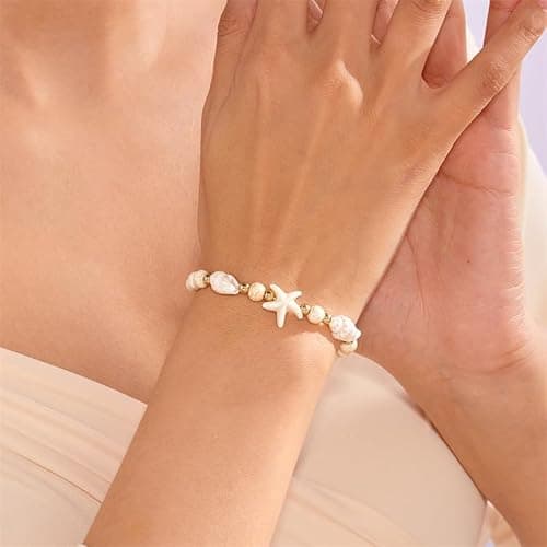 Shell Bracelets for Women Boho Seashell Rope Bracelet Beach Bracelets for Women Starfish Bracelet Suffer Beach Jewelry thumbnail 2