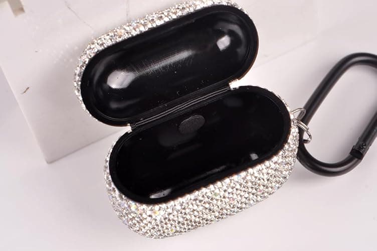Sparkly Case Compatible with AirPods 4 Generation(2024) with Keychain,Shockproof Protective Premium Bling Rhinestone Cover Skin for AirPods 4 Charging Case (Black for 4rd) thumbnail 7