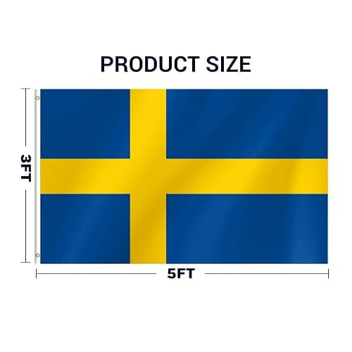 Sweden Flag 3x5 Ft Swedenn Flag for Party Parades Sports Events Patriotic Holidays Outdoor Indoor Decorations thumbnail 3