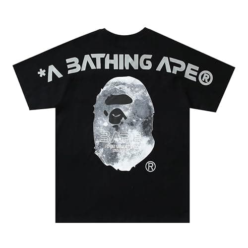 EXXE&OYYO Men's Shirt Camo Casual Tees Graphic Shark Ape Hip Hop Tees (black8,M,Medium) - Image 1