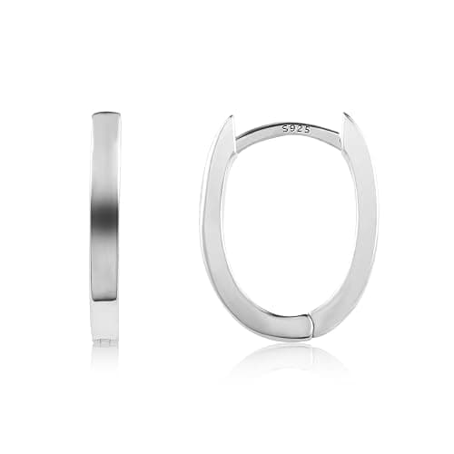 925 Sterling Silver Earrings Small Chunky Silver Earrings for Women Trendy 14K Gold Plated Hypoallergenic Cute Thick Huggie Hoops Earing Jewelry for Women Gifts - Image 1