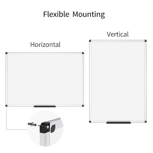 VIZ-PRO Magnetic White Board, Dry Erase Board 24 X 18 Inches, Whiteboard with Silver Aluminium Frame thumbnail 3