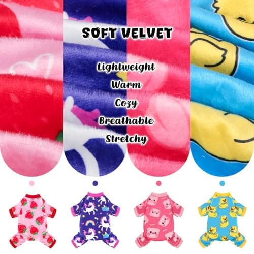 BAOBICUTE 4 Pack Dog Pajamas Soft Lightweight Dog Recovery Suit Onesie Clothes for Small Medium Female Pet Boys Girls Dogs thumbnail 3
