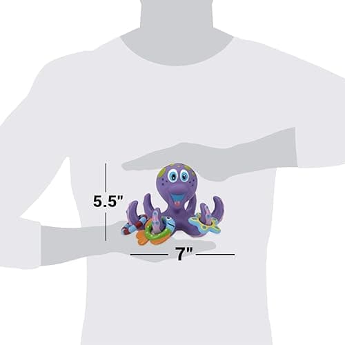 Nuby Floating Octopus Toy with 3 Hoopla Rings - Baby Bath Toy for Boys and Girls - 18+ Months - Purple (Pack of 1) thumbnail 3