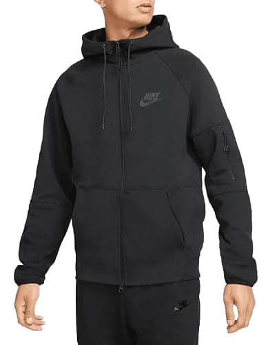 Nike Men's Sportswear Tech Essentials Full Zip Fleece Hoodie DD5284 (US, Alpha, Medium, Regular, Regular, Standard, Black) - Image 1
