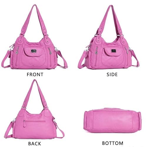 Angel Kiss Purses for Women, Large Shoulder Bag Hobo Tote Purse Mutipocket Faux Leather Satchel Hobo Purse thumbnail 5