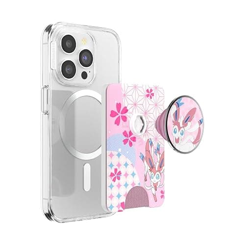 PopSockets Phone Wallet with Expanding Grip and Adapter Ring for MagSafe, Phone Card Holder, Wireless Charging Compatible, Wallet Compatible with MagSafe, Pokemon - Enamel Sylveon's Dream thumbnail 5