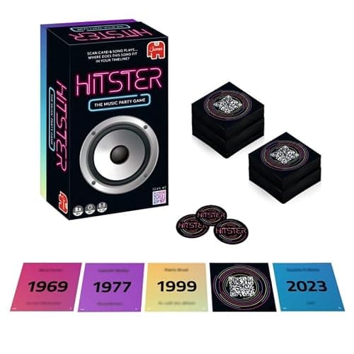 Jumbo Hitster - The Music Party Board Game, Card Game, Fun Music Quiz Game, 2-10 Players - 300 Plus Iconic Music Hits - Great for Adult and Family Game Nights (US Edition), 1110100409 thumbnail 3