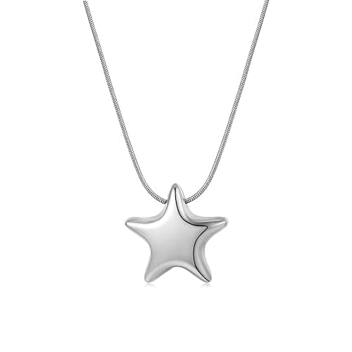 HANRESHE Star Choker Necklace for Women Stainless Steel Minimalist 14K Gold Plated Star Charm Pendant - Image 1