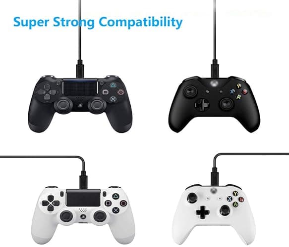 Akingdleo Replacement Xbox one Controller Charging Cable,5FT Micro USB Charge and Play Data Sync Cord Compatible for Xbox One S/X Elite Dualshock 4 Controller thumbnail 3