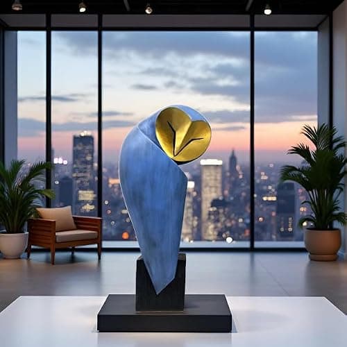 YHHRESINHOME Mid-Century Modern 15 Inch Resin Owl Sculpture - Handmade Vintage Home Decor Statue for Bookshelves, Office Desk, Mantel & Collector Display thumbnail 9
