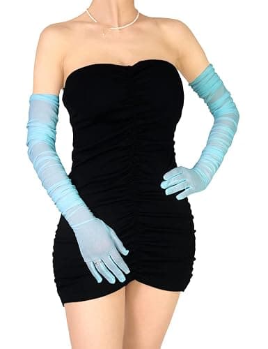 Women's Sexy Sheer Gloves Mesh Tulle Super Long Gloves Opera Christmas Costume Party Dance Glove thumbnail 4