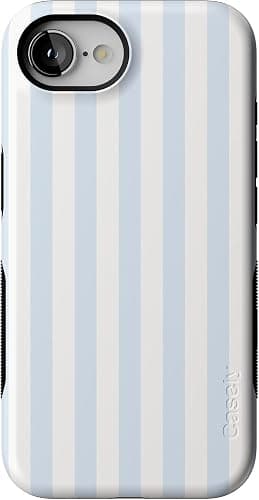 Casely iPhone 16e Case | Blue Stripes | Sunday Best | Compatible with MagSafe | Bold Protective Design - Image 1