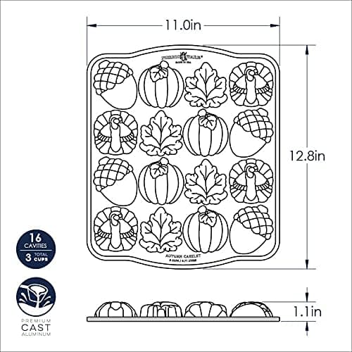 NordicWare 87048 Autumn Cakelet Pan Baking Tin Aluminium Brown thumbnail 3