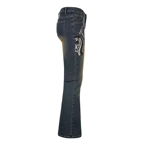 Baggy Denim Pants High Waisted Wide Leg Cargo Jeans Trousers thumbnail 4
