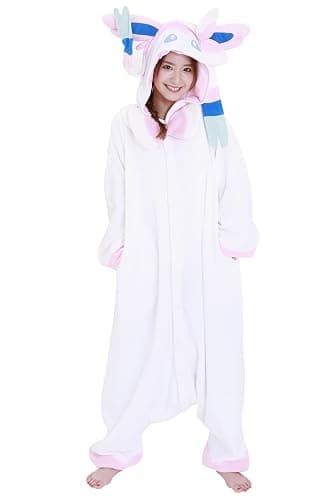 SAZAC Sylveon Pokemon Kigurumi Adult Onesie - Luxurious Halloween Costume for Adults, Durable & Machine Washable Pajamas thumbnail 3