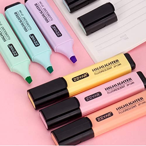 ZEYAR Highlighter, Macaron Colors Chisel Tip Marker Pen, AP Certified, Assorted Colors, Water Based, Quick Dry(2 Sets Macaron) thumbnail 2