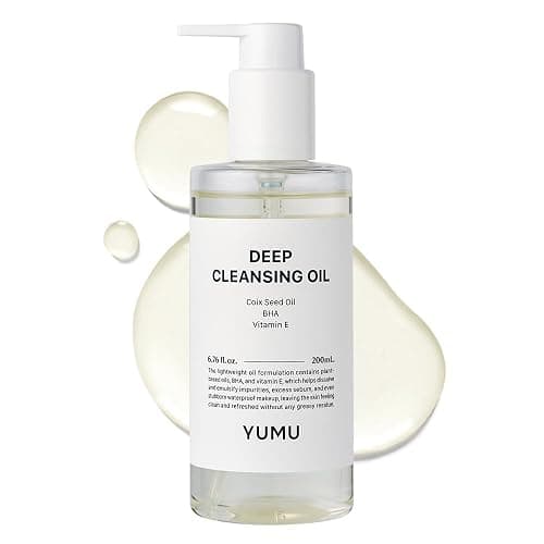 YUMU Coix Seed Deep Pore Cleansing Oil, Vitamin E, BHA, Double Cleansing, Waterproof Makeup Remover, Gentle Oil Cleanser, Blackhead Remover, No Oily Residue, Korean Skin Care (200ml/6.76 fl.oz.) - Image 1