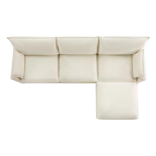CHITA 113" Oversized Cloud Sectional Couch, Modern Modular Sectional Sofa Set for Living Room, 4 Seater L Shaped Couch, Cream thumbnail 10